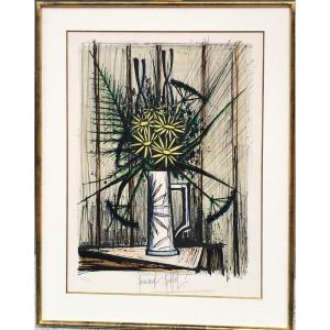 Buffet Bernard Bouquet Of Calendulas Lithograph Colors Signed And Justified certificat