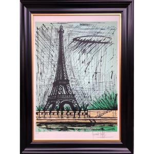 Buffet Bernard Tour Eiffel Color Lithograph Arches Paper Signed Certificate Of Authenticity