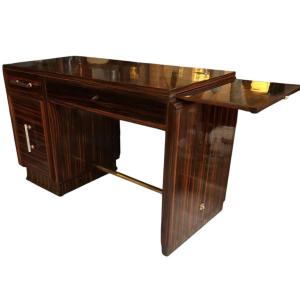 Art Deco Macassar Veneer Desk