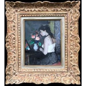 Gall François At His Toilet French Painting Oil On Canvas Signed Titled Located Certificate