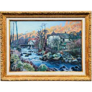Pailler Henri French Painting 20th Century The Mill Of Folie In Crozant Oil On Canvas Signed