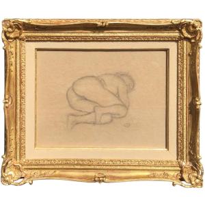 Maillol Aristide Reclining Nude Charcoal On Paper Signed Certificate Of Authenticity