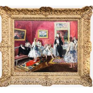 Cosson Marcel Painting 20th Century Paris Opera The Subscribers' Lounge Oil On Canvas Signed 