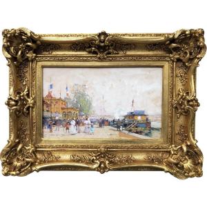 Galien Laloue French Painting 20th Paris French Pavilion Universal Exhibition 1900 Certificate