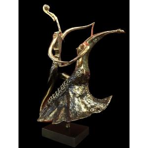 Dancing Couple By Christian Nowaczyk 20th Century Sculpture