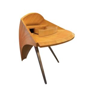 French Architectural Office Modernist Design From The 1950s/60s In Sycamore Wood Unique Piece