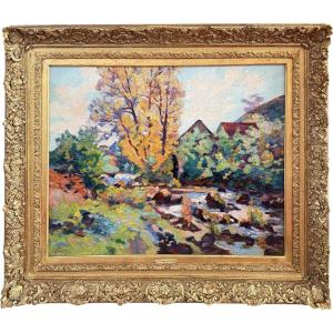Guillaumin Armand Creuse The Bouchardon Mill In October 1913 Oil On Canvas, Signed Certificate