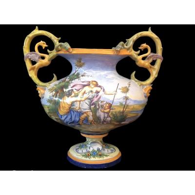 Grand Vase Old Italian Renaissance Style Nivernais Late 19th/ 20th Beginning