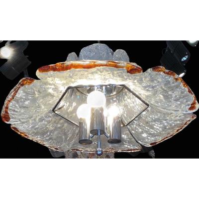 Carlo Nason-mazzega Suspension Flowers Venice 20th Century 3 Lights