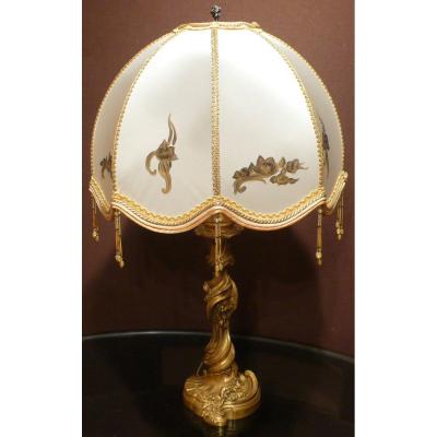 Old Lamp Base In Gilt Bronze Late Nineteenth Century Signed Gagneau