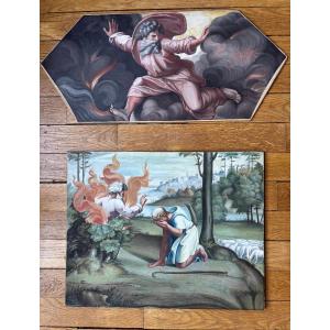 Pair Of Original Engravings (late 17th Century) Enhanced (empire) After Raphael