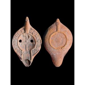 Christian Oil Lamp With Religious Decor – North Africa