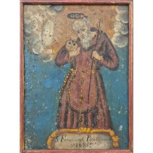 Saint Francis Of Paola - Attr. Cusco School 19th Century 