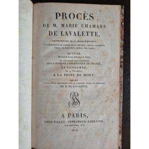 Trial Of M. Marie Chamans De Lavalette (original Edition 1815) - Ex Libris Henri Schultz