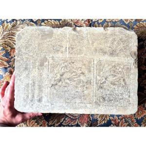 Lithographic Plate 1899 In Limestone / Handcrafted 