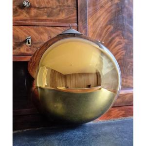 19th Century Gilt Verre églomisé Pardon Ball , Or Witch Ball 