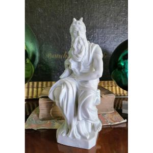 Moses 'by Michelangelo' In Biscuit - 19th Century