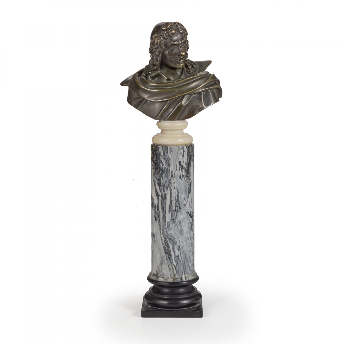 Petit Buste En Bronze De Moliere, XIX Siecle 