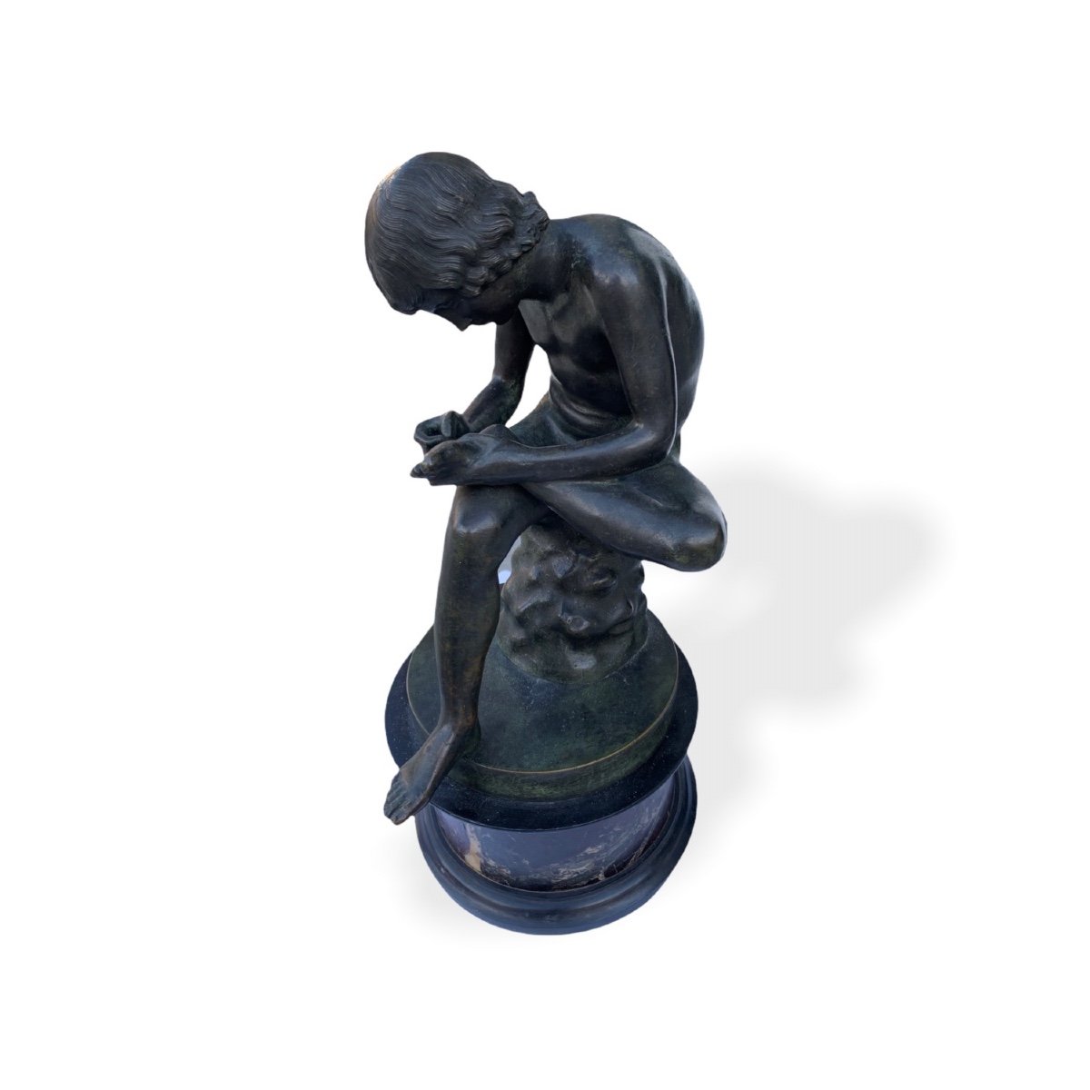 Sculpture En Bronze , Representant Le Spinario, Rome. XIXe Siecle