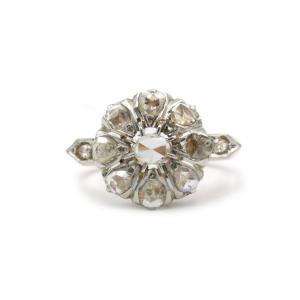 Antique French 19th Century Rose-cut Diamond Ring