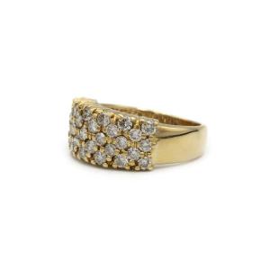 33 Diamond Pavé Ring In 18k Yellow Gold, Late 20th Century