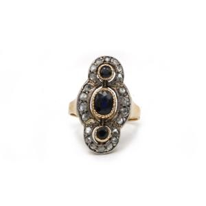 Antique Sapphire And Diamond Cluster Ring, French, Late 19th Century
