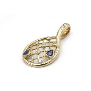 Pendant - Yellow Gold, Sapphires And Diamonds