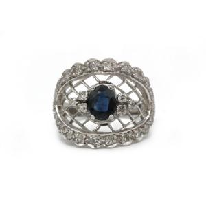 Ring - Gold, Diamonds And Sapphire