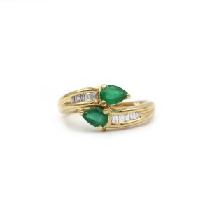 You And Me Ring - Yellow Gold, Emeralds And Diamonds