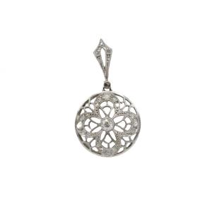 Art Deco Pendant - Platinum And Diamonds