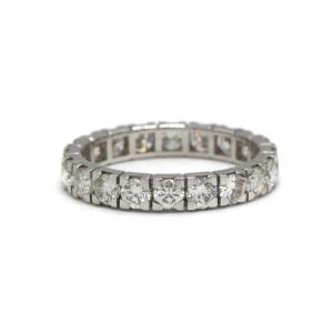 Diamond Wedding Band, Full Eternity, In 18k Gold, 1.90 Carats Total