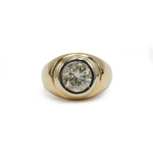 Ring In 750 Yellow Gold And 2.50 Carat Diamond