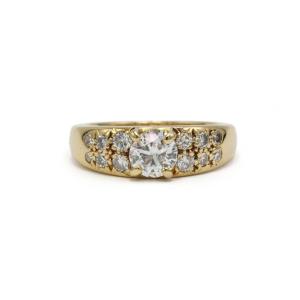 Ring In 750 Yellow Gold And Diamonds
