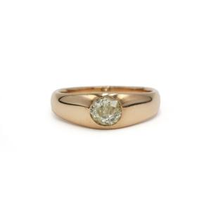Ring In Yellow Gold 750 And Old-cut Diamond Approx. 0.80 Carats