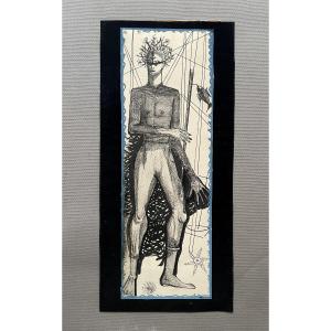 Drawing Signed Jacques Bibonne