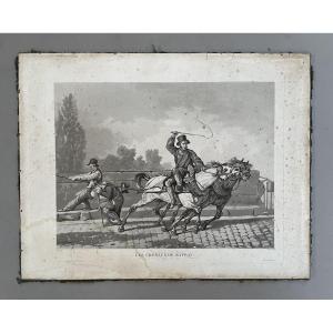 Boat Horses, Engraving After Carle Vernet