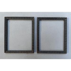 Pair Of Glass-fronted Frames, 18 X 21.5 Cm