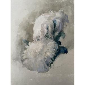 Chrysanthemums, Watercolor, Signature To Be Identified