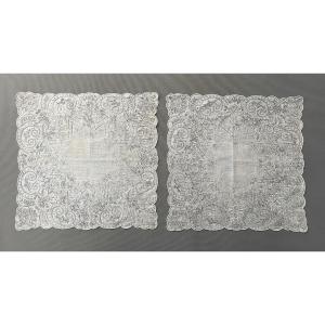 Two Embroidered Handkerchiefs