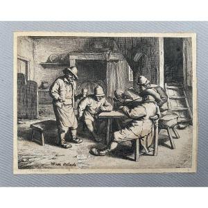 Tavern Interior, Engraving After Van Ostade