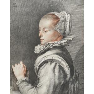 Portrait Of Maria Tesselschade, Engraving By Cornelis Ploos Van Amstel