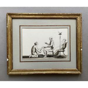 Antique-style Scene, Ink Wash