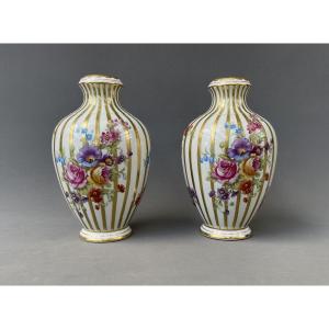 Pair Of German Porcelain Vases, Early 20th Century
