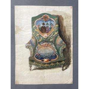 Art Nouveau Tapestry Project, Watercolor