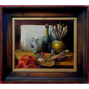 The Painter's Studio - Rome 1953 - Signature To Decipher -