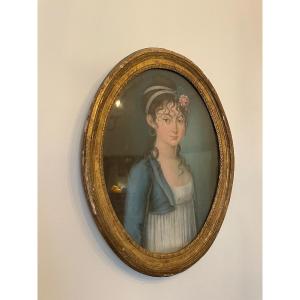 Charming Painting From The Directoire Period - Caroline Bonaparte