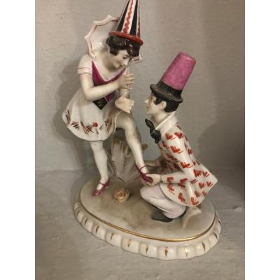 Comedia Dell'arte- Old Paris Porcelain- XIX Century