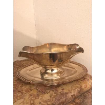 Silver Metal Sauceboat Christophe