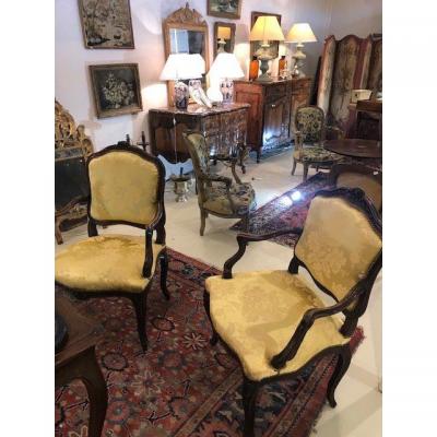 Pair Of Bergeres Of Louis XVI Period - XVIII Century