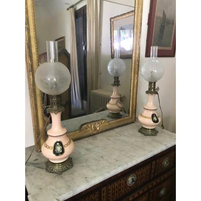 Pair Of Oil Lamps XIX